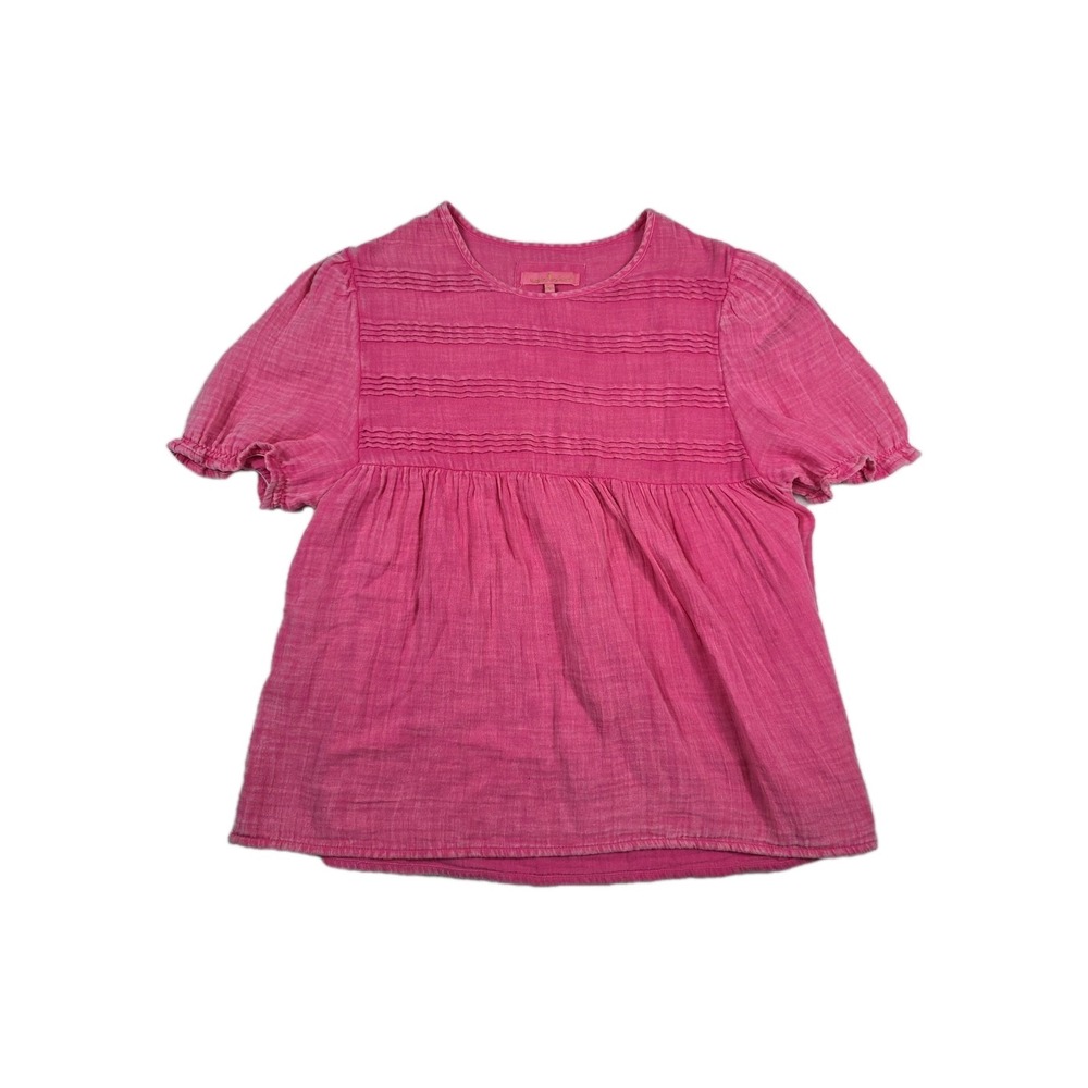 Simply‎ Southern Chambray Pink Gauze Women's Size Large Blouse
